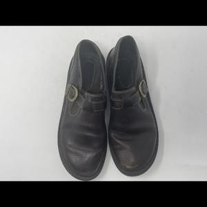 Bass Women's Brown Soft Leather Block Heel Slip-On Shoes Size 6.5M